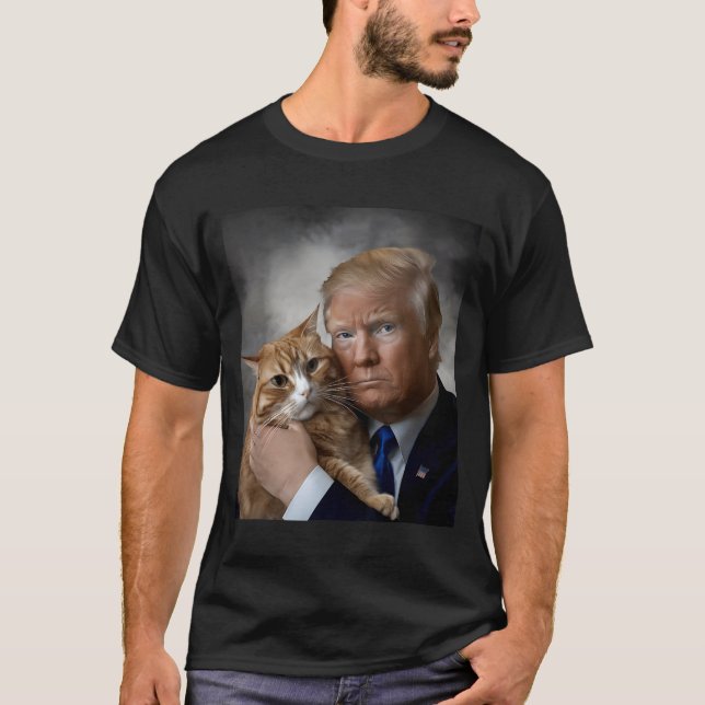 Donald Trump And Cat Funny Trump And Cat, Litical  T Shirt (Framsida)