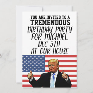 DONALD TRUMP ANPASSNINGSBAR FÖDELSEDAGSFEST INBJUD INBJUDNINGAR