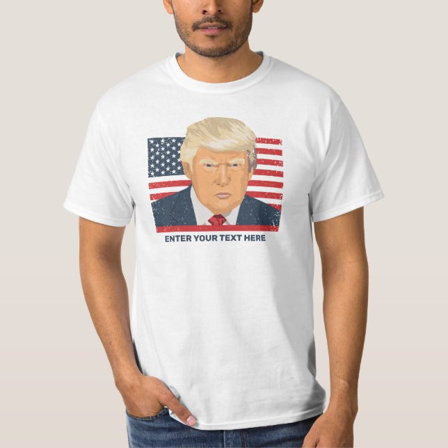 Donald Trump Anpassningsbar Text American T Shirt (Framsida)