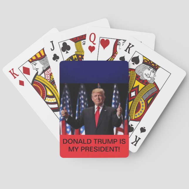 Donald Trump är min president på ett kortdäck Casinokort (Baksidan)