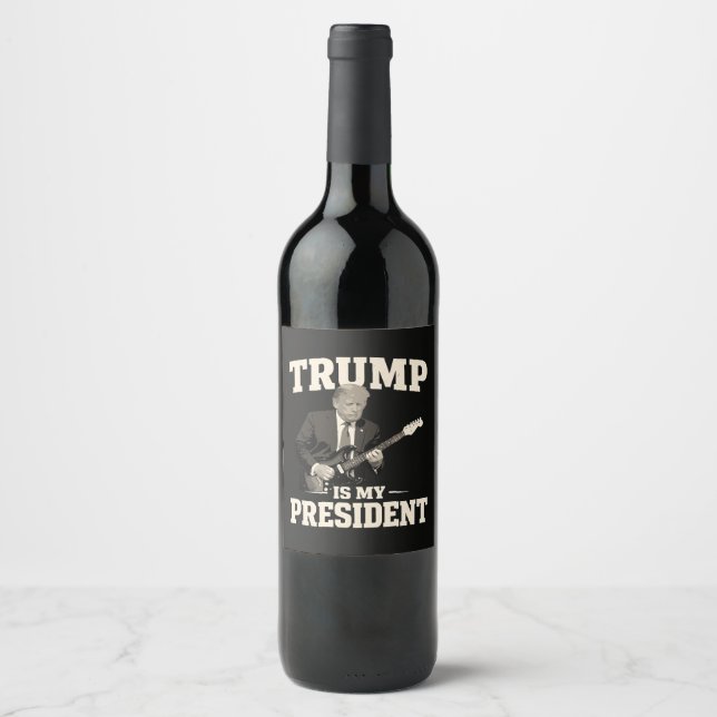 Donald Trump är min president Vinflaska Etikett (Framsida)