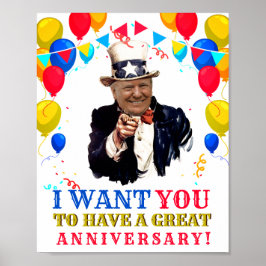 Donald Trump-årsdagen Firande Balloons Poster