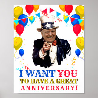 Donald Trump-årsdagen Firande Balloons Poster