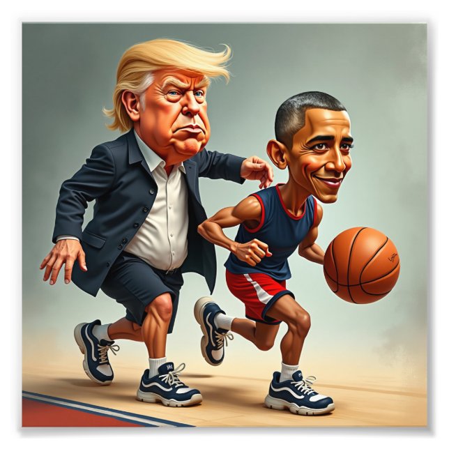 Donald Trump Barack Obama Fototryck (Framsidan)