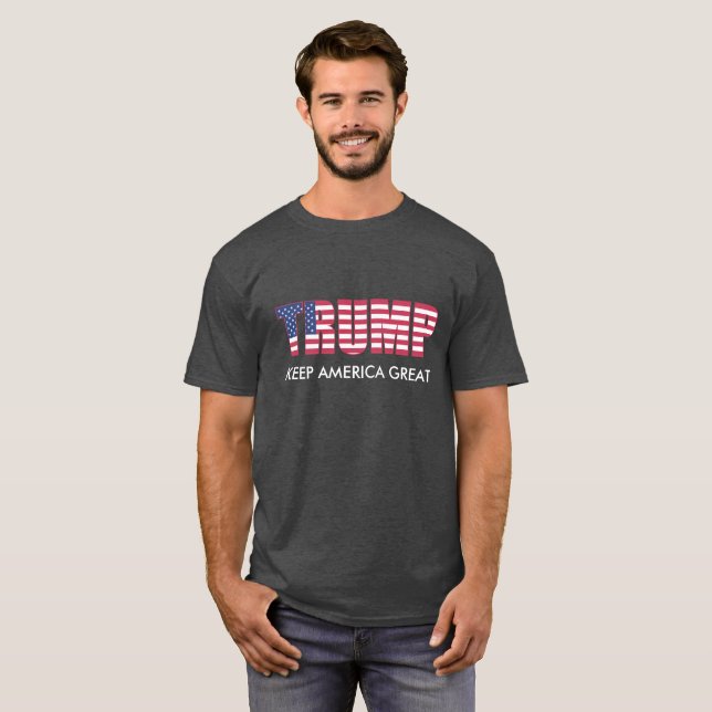Donald Trump - Behålla America Underbar T Shirt (Hel framsida)