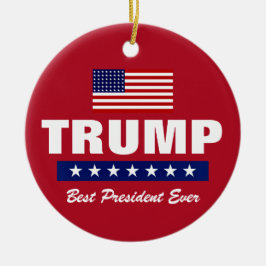 DONALD TRUMP BEST PRESIDENT NER CHRISTMAS JULGRANSPRYDNAD KERAMIK