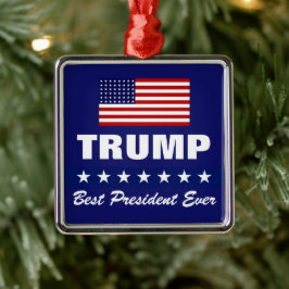DONALD TRUMP BEST PRESIDENT NER CHRISTMAS JULGRANSPRYDNAD METALL