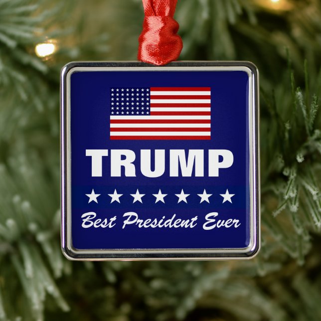 DONALD TRUMP BEST PRESIDENT NER CHRISTMAS JULGRANSPRYDNAD METALL (Träd)