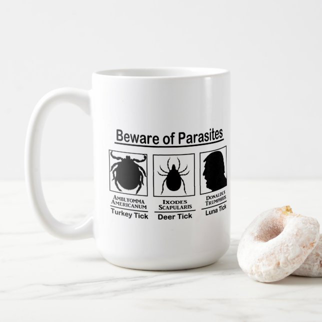 Donald Trump Beware of Parasites Kaffemugg (Med munk)