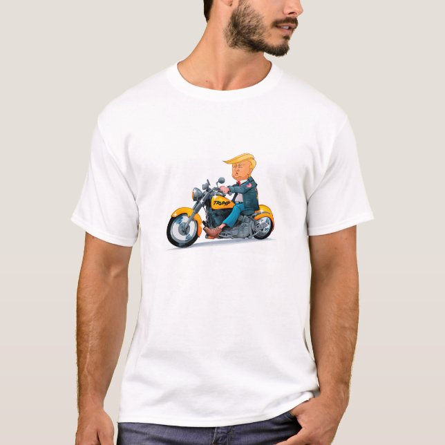 Donald Trump biker President gladde sig åt modern T Shirt (Framsida)