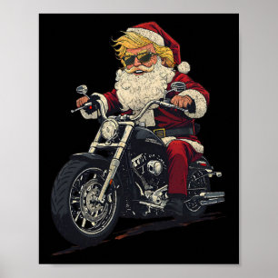 Donald Trump-Bikerna i jultomten Motorcykel Funny Poster