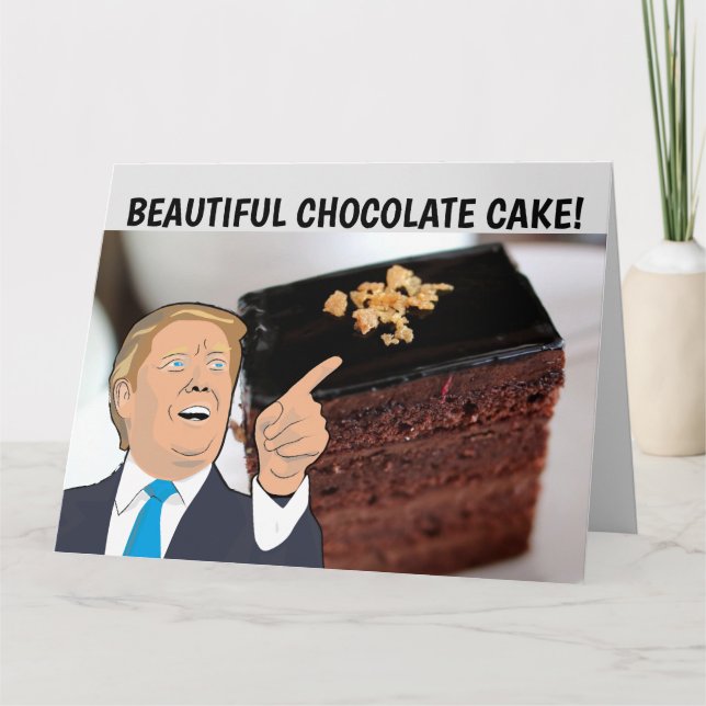 DONALD TRUMP BIRTHDAY CHOCOLATE CAKE 5X7-KORT KORT (Framsida)