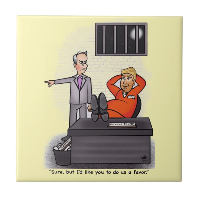 Donald Trump Blek Gult Ceramic Tile Kakelplatta (Framsidan)