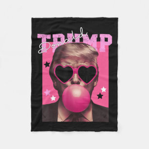 Donald Trump Blowing Bubble Gum Rosa Sungles Trump Fleecefilt