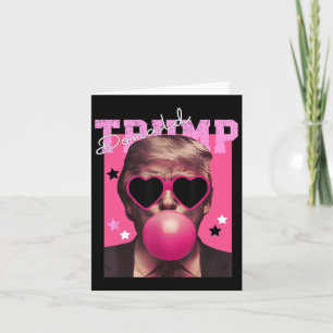 Donald Trump Blowing Bubble Gum Rosa Sungles Trump Kort