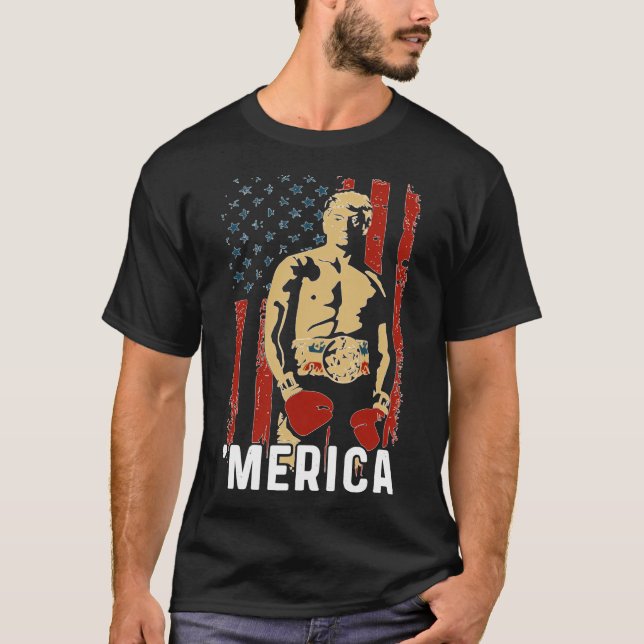 Donald Trump Boxing Merica Classic T Shirt (Framsida)