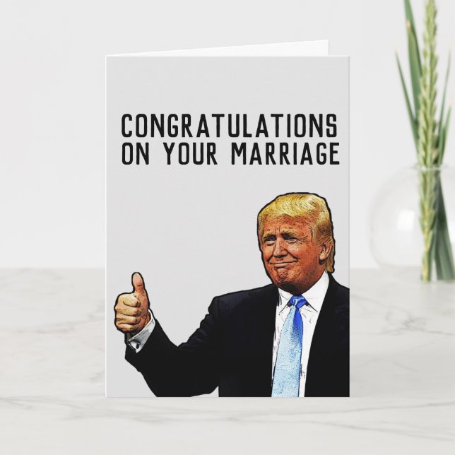 DONALD TRUMP BRÖLLLOP ÄKTENSKAP GRATULATIONER KORT (Framsida)