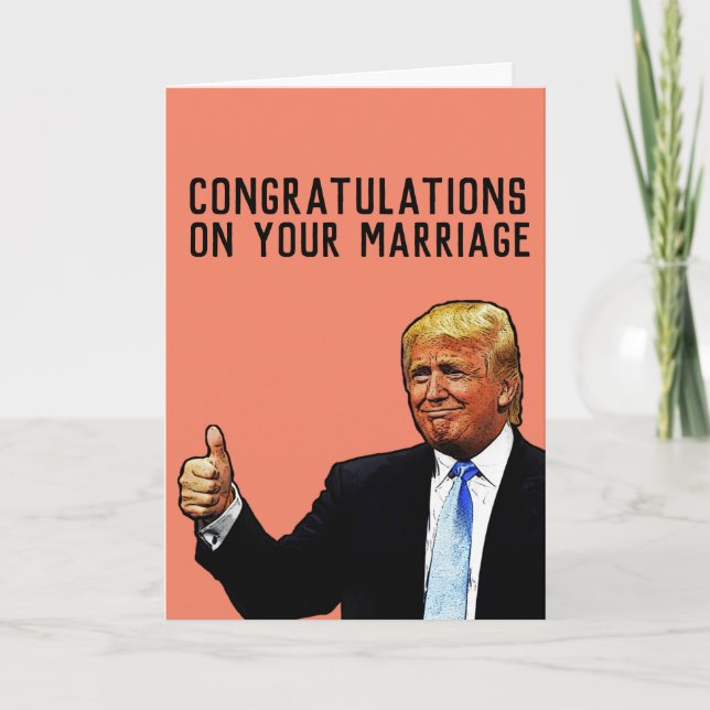 DONALD TRUMP BRÖLLOP GIFTERMÅL GRATTIS CARD KORT (Framsida)