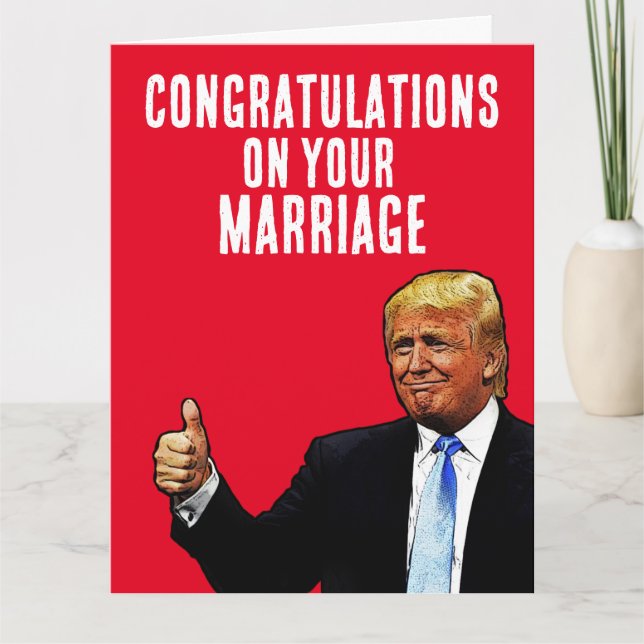 DONALD TRUMP BRÖLLOP GIFTERMÅL GRATTIS CARD KORT (Framsida)