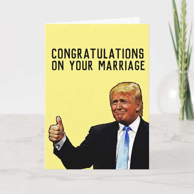 DONALD TRUMP BRÖLLOP GIFTERMÅL GRATTIS CARD KORT (Framsida)