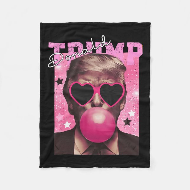 Donald Trump Bubble Gum Rosa Sungles Fleecefilt (Framsidan)
