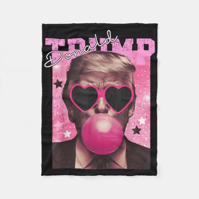 Donald Trump Bubble Gum Rosa Sungles Fleecefilt (Framsidan)