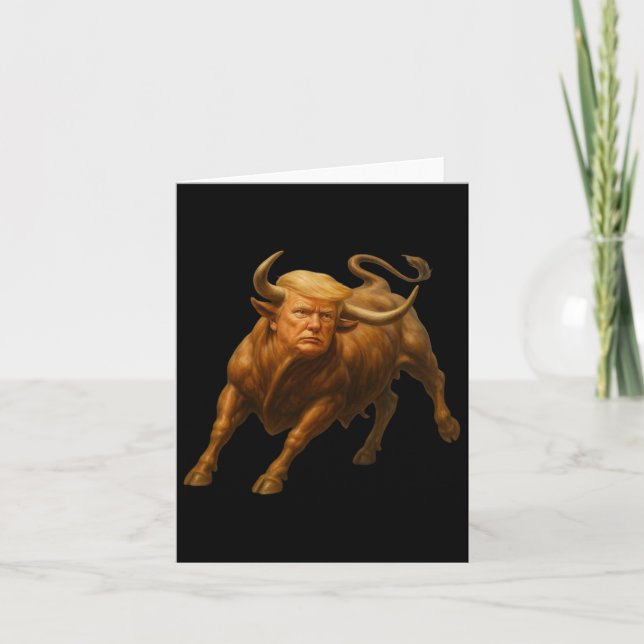 Donald Trump Bull Shirt - Vild med president Trum Kort (Framsida)