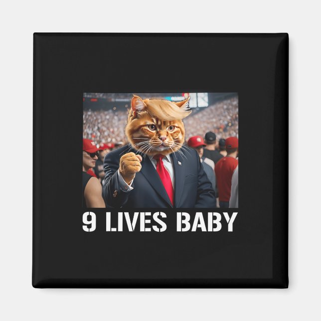 Donald Trump Cat Nine Lives Baby Magnet (Framsidan)
