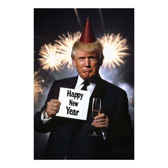 Donald Trump Celebrates nyår i Stil Fototryck (Framsidan)