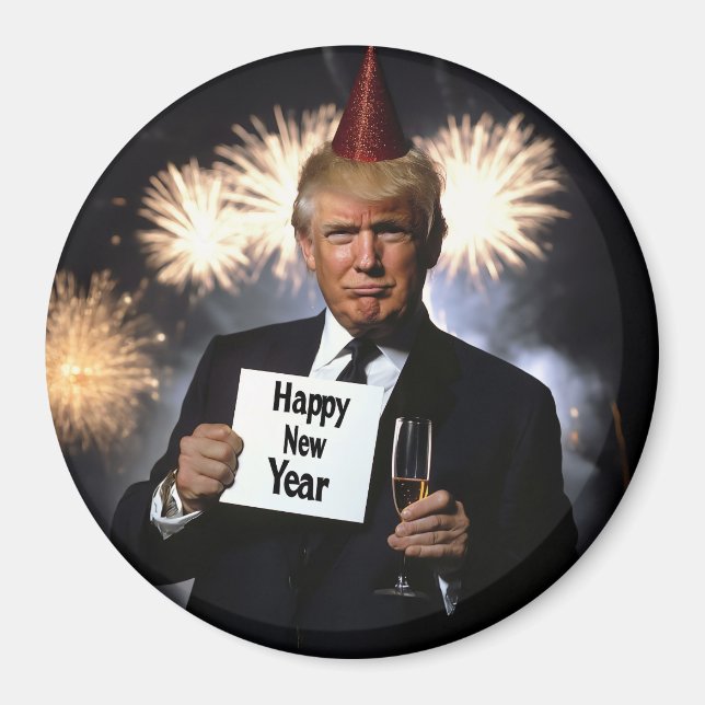Donald Trump Celebrates nyår i Stil Magnet (Framsidan)