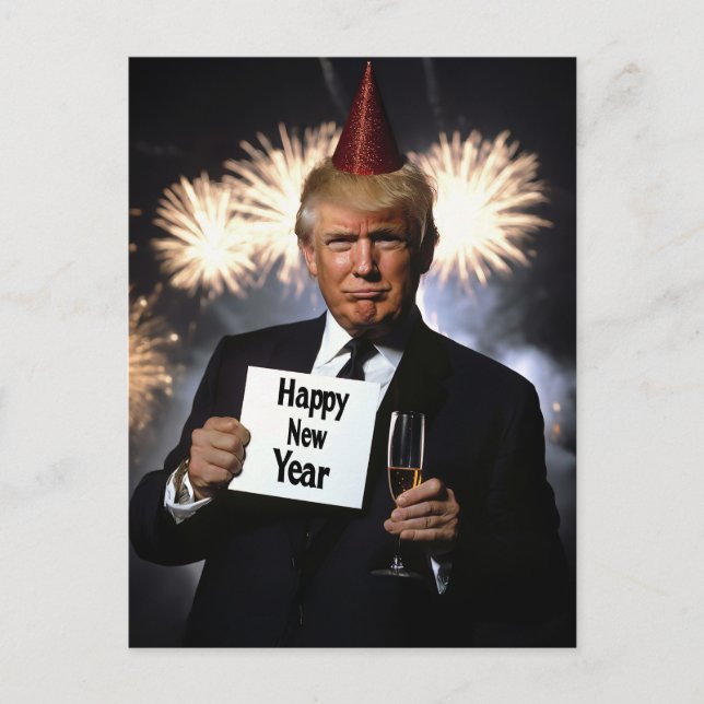 Donald Trump Celebrates nyår i Stil Vykort (Framsida)
