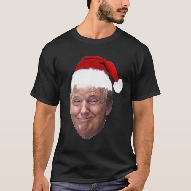 Donald Trump Christmas Funny MAGA santa hat 624png T Shirt (Framsida)