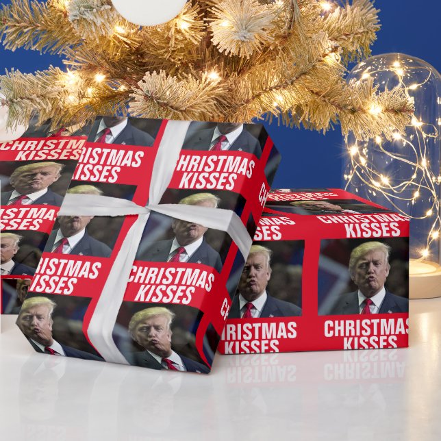 DONALD TRUMP CHRISTMAS KISS WRAPPING PAPPER PRESENTPAPPER (Helgdagar)
