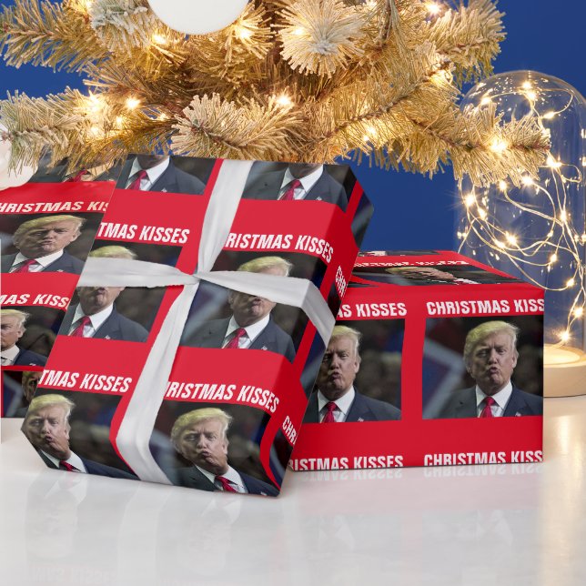 DONALD TRUMP CHRISTMAS KISSES KISS WRAPPPPING PAPP PRESENTPAPPER (Helgdagar)