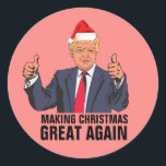 DONALD TRUMP CHRISTMAS STICKERS, UNDERBAR IGEN RUNT KLISTERMÄRKE<br><div class="desc">DONALD TRUMP CHRISTMAS STICKERS. SKAPAR CHRISTMAS UNDERBART IGEN.</div>