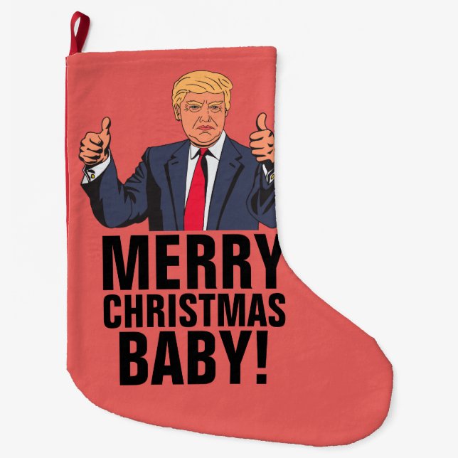 DONALD TRUMP CHRISTMAS STOCKINGS (stor) Stor Julstrumpa (Framsidan)