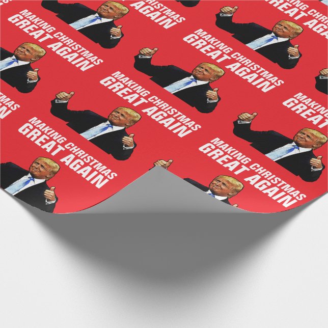 DONALD TRUMP CHRISTMAS UNDERBAR IGEN PRESENTPAPPER (Hörn)