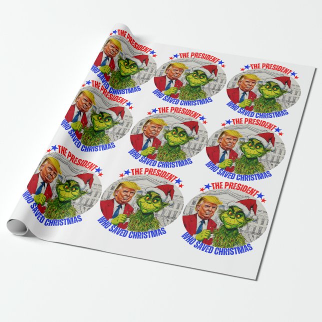 DONALD TRUMP-CHRISTMAS WRAPPING PAPPER PRESENTPAPPER (Utrullad)
