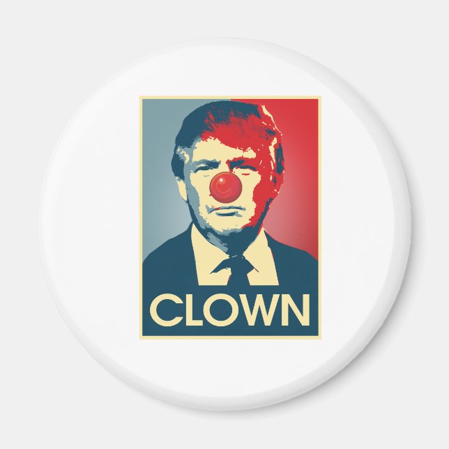 Donald Trump CLOWN - Anti-Trump 2016 - Magnet (Framsidan)