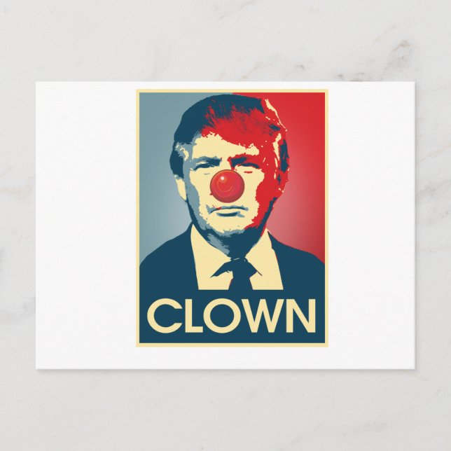Donald Trump CLOWN - Anti-Trump 2016 - Vykort (Framsida)