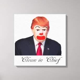 Donald Trump - clown i chef Canvastryck