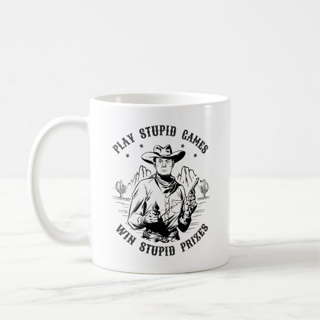 Donald Trump Cowboy - Play Stupid Games Kaffemugg (Vänster)