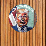 Donald Trump Darttavla<br><div class="desc">Byrket har en satirisk karikatyrdesign för Donald Trump. Lägg till ditt fantastiska meddelande och ha roligt under valet i USA.</div>