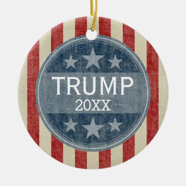 Donald Trump - Du kan ändra datum till 2020 Julgransprydnad Keramik (Framsidan)