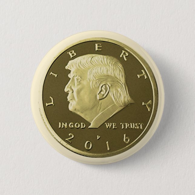 Donald Trump Dubbla Eagle Guld mynt Knapp (Framsida)