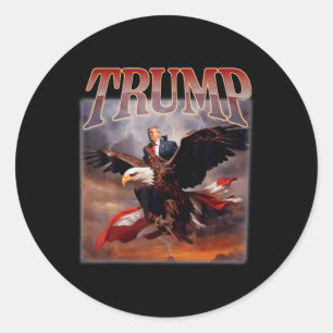 Donald Trump Eagle Usa President 2024 Ta Amerika Runt Klistermärke