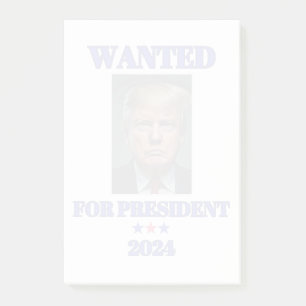 Donald Trump efterlyste president 2024 Post-it Block