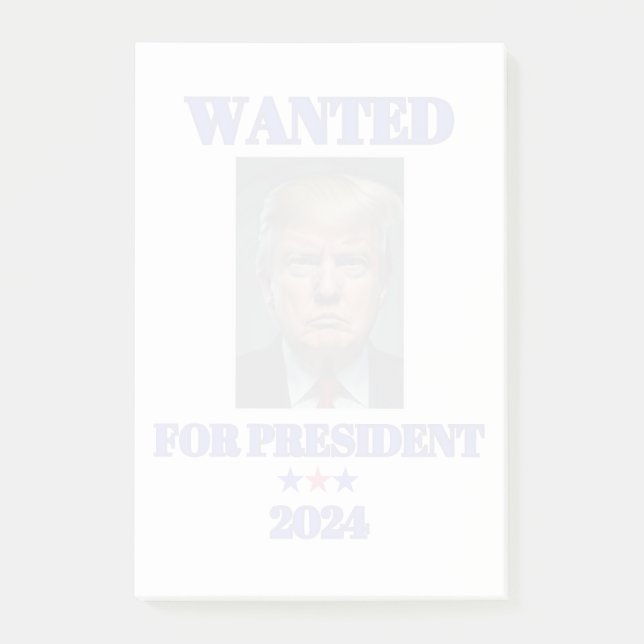 Donald Trump efterlyste president 2024 Post-it Block (Framsida)