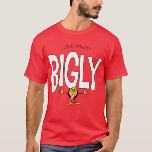 Donald Trump Emoji - I Kärlek America Bigly Tee Shirt