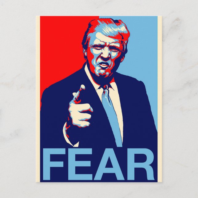 Donald trump "Fear" parody poster 2017 Vykort (Framsida)